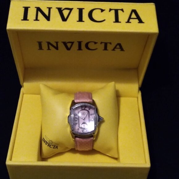 Invicta Lupah#2377 Vintage Women's Pink Diamond  Swiss Made  Quartz Analog Watch - Picture 3 of 7